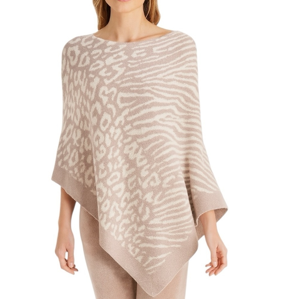 BAREFOOT DREAMS - NWT CozyChic Ultra Lite Ocean Breeze Rose Animal Poncho Sz OSP